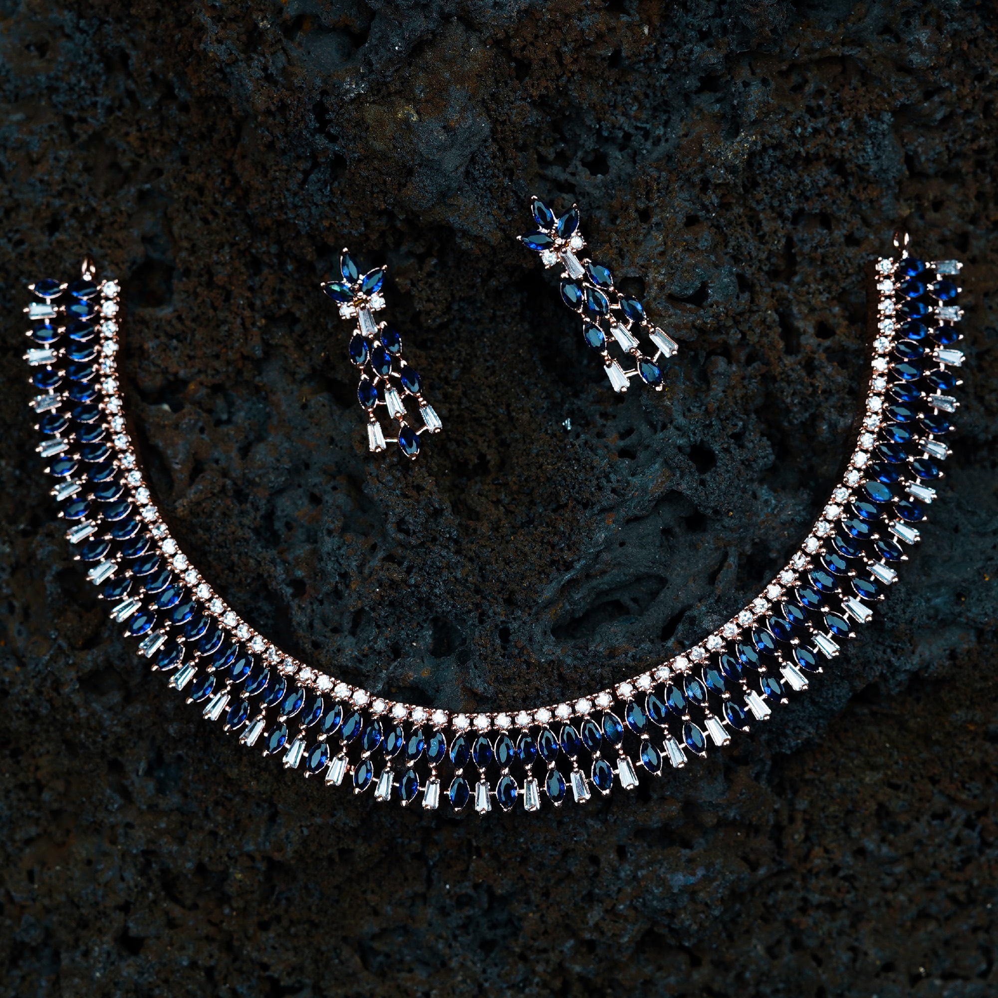 Kundan-Blue Stone Choker Necklace Set – Wemy