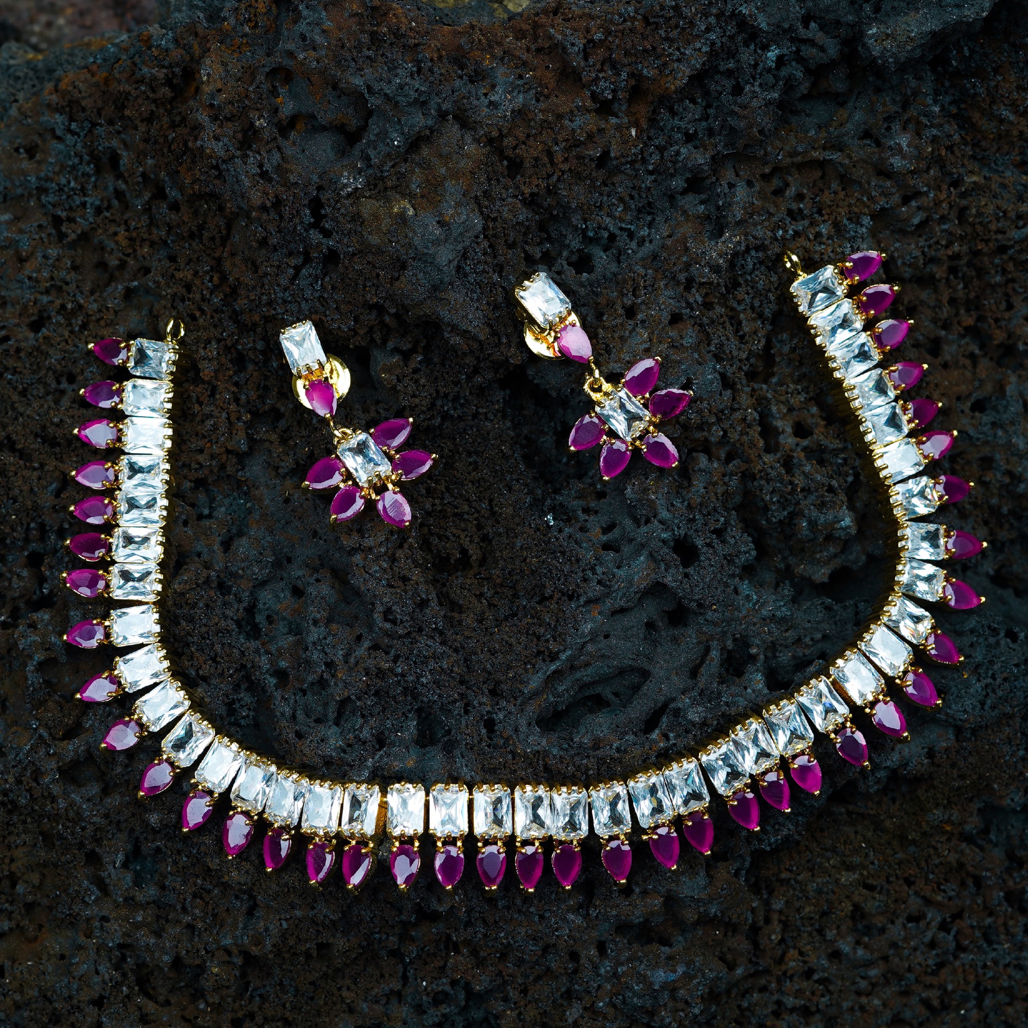 Simple Purple Stone Necklace - Arshis - Buy Traditional and Fashion south  India Jewels