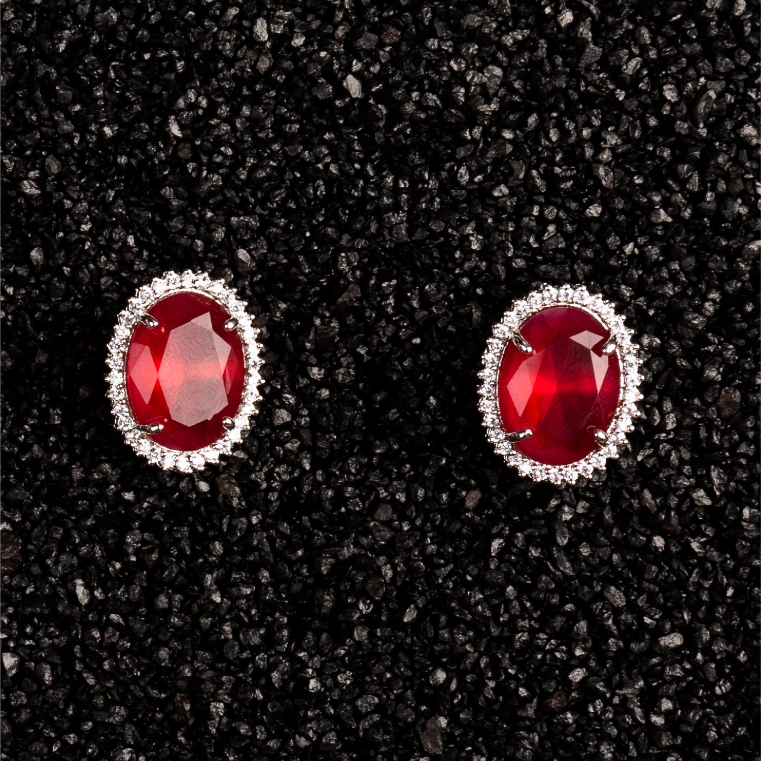 Elegant Ruby Stone Earring - South India Jewels